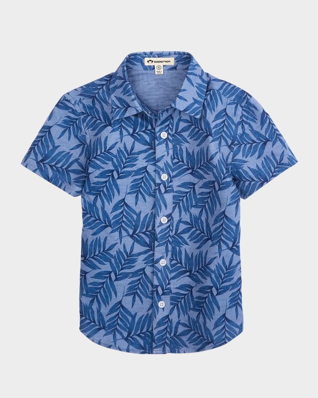Boy's Day-Party Printed Button Down Shirt, Size 2-10